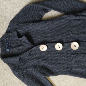 EUC Boden wool charcoal grey cardigan with giant buttons